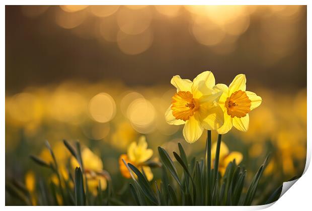 Spring Daffodils Print by Picture Wizard