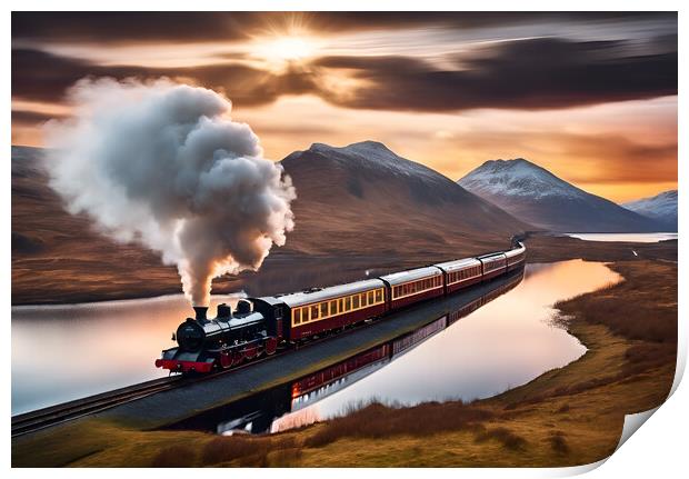 Highland Steam Train Print by Picture Wizard