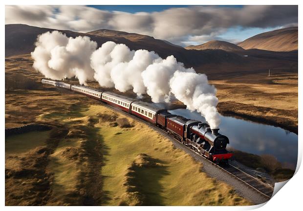 Highland Steam Train Print by Picture Wizard
