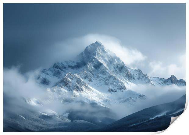 Snow Capped Mountains Print by Picture Wizard