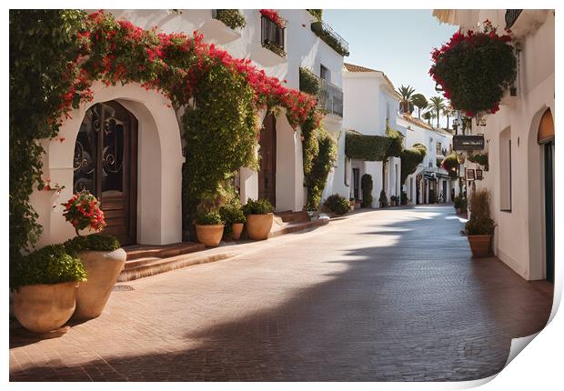 Marbella Streets Print by Picture Wizard