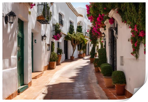 Marbella Streets Print by Picture Wizard