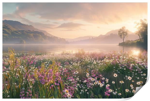 Ullswater Wild Flowers Print by Picture Wizard
