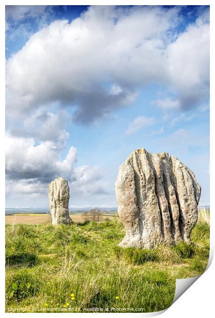 Ancient Duddo stones in Northumberland Print by Lee Kershaw