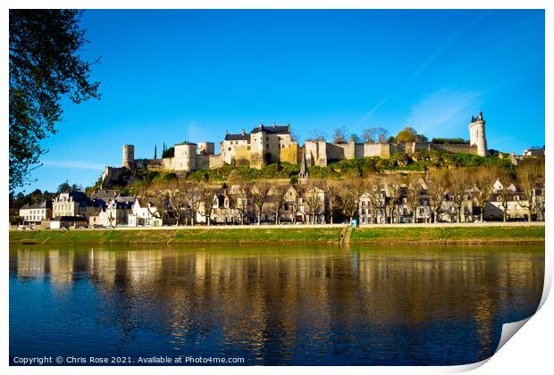 Chinon on the River Vienne Print by Chris Rose