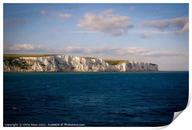 White cliffs of Dover Print by Chris Rose