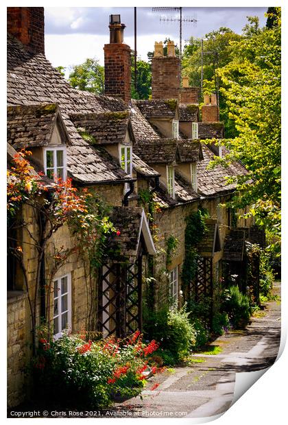 Winchcombe, Cotswold cottages Print by Chris Rose