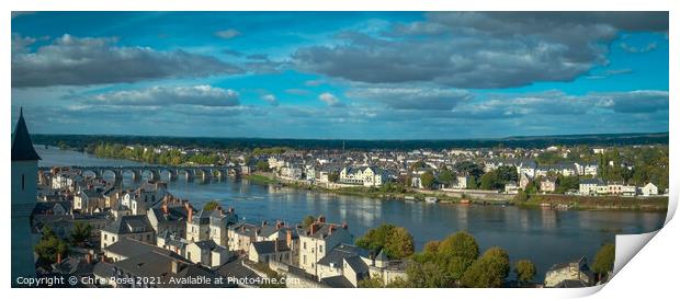 Saumur, Rooftops view over the city Print by Chris Rose