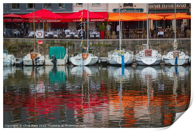 Honfleur harbour Print by Chris Rose