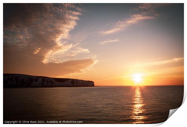 Dover, Channel ferry sunrise Print by Chris Rose