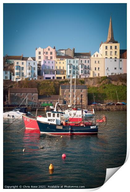 Tenby harbour Print by Chris Rose