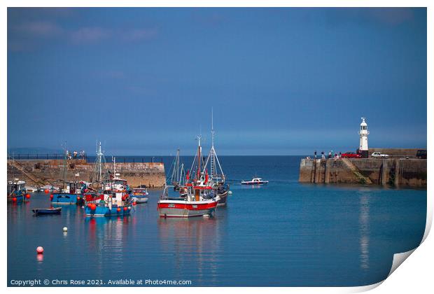 Mevagissey Harbour Print by Chris Rose