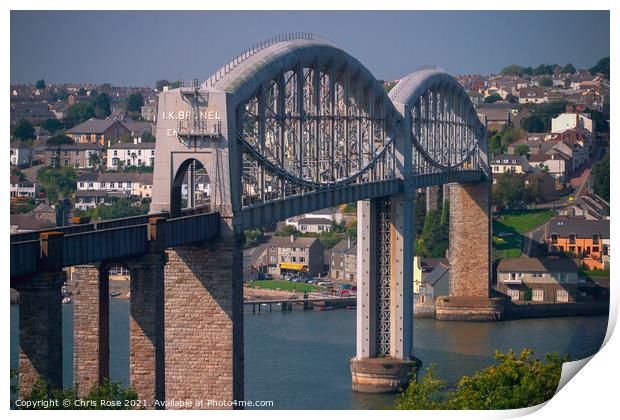 Saltash, Brunels rail bridge  Print by Chris Rose