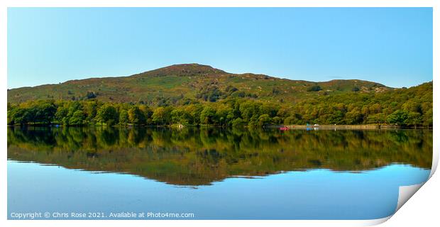 Coniston Water on a dead calm early autumn morning Print by Chris Rose