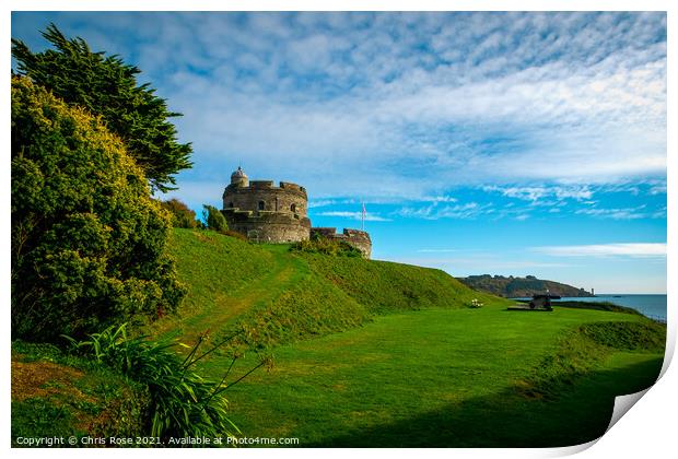 Historic St Mawes Castle Print by Chris Rose