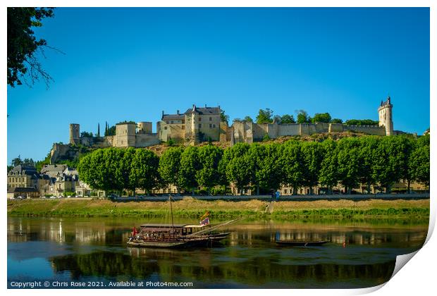  The chateau at Chinon Print by Chris Rose