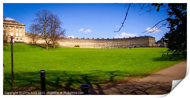 Bath, Royal Crescent Print by Chris Rose