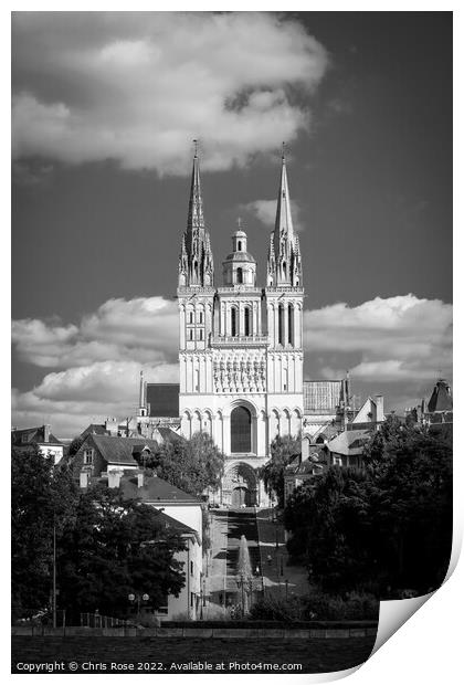 Angers Cathedral Saint-Maurice Print by Chris Rose