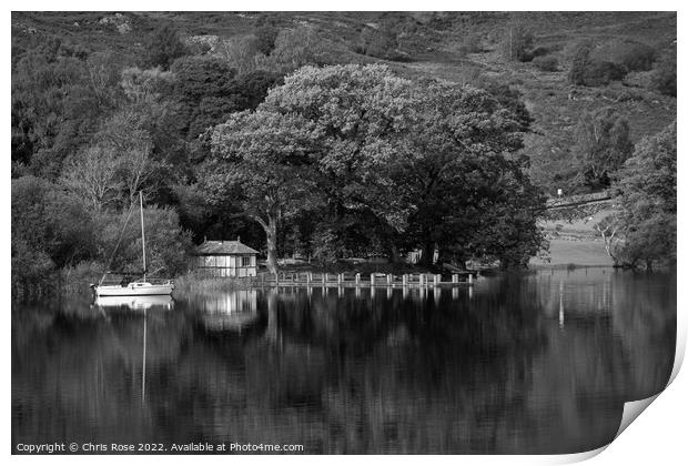 Coniston Water reflections Print by Chris Rose