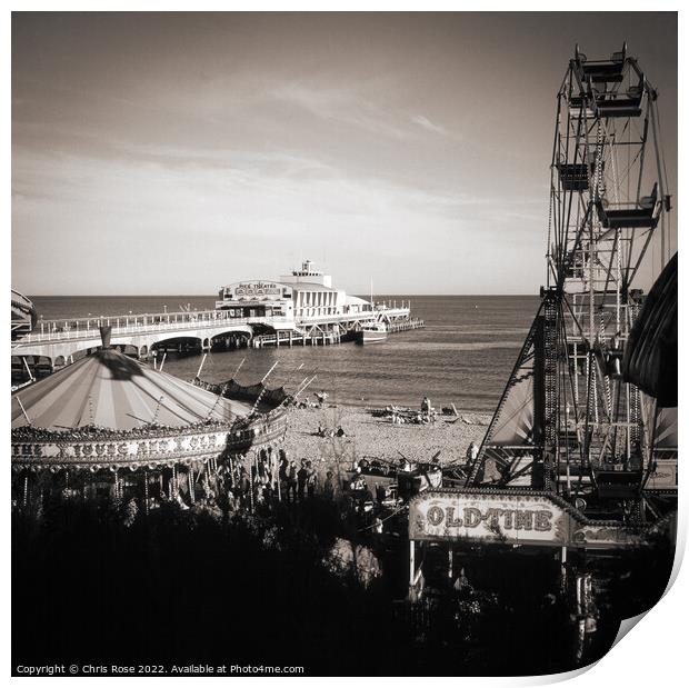 Seaside funfair, Bournemouth Print by Chris Rose