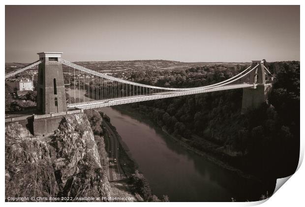 Clifton Suspension Bridge, Bristol Print by Chris Rose