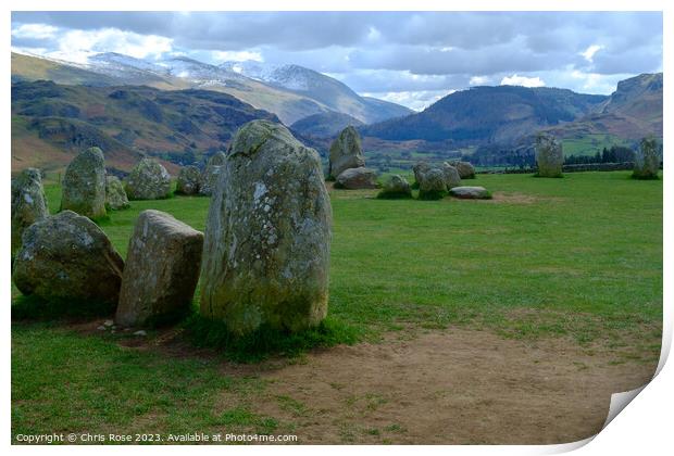 Castlerigg Stone Circle Print by Chris Rose