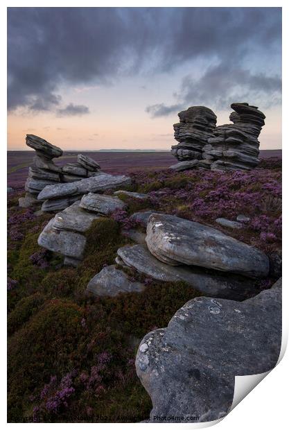 Majestic Crow Stones at Dusk Print by Steven Nokes