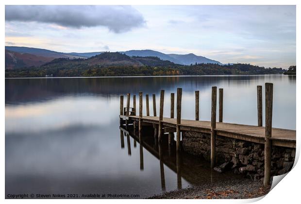 Serenity at Ashness Jetty Print by Steven Nokes