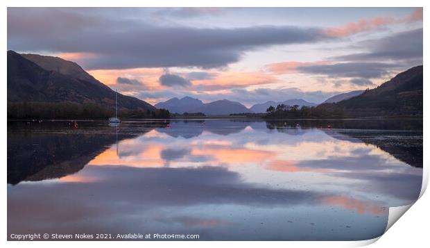 Majestic Sunrise Over Loch Leven Print by Steven Nokes
