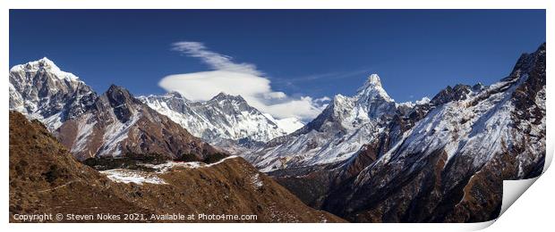 Majestic Himalayan Peaks Print by Steven Nokes