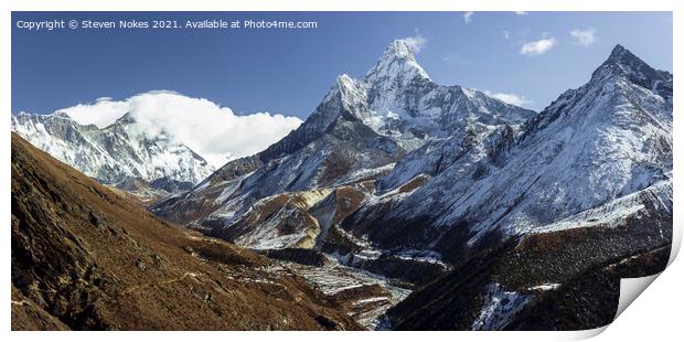 Majestic Ama Dablam Panoramic Print by Steven Nokes