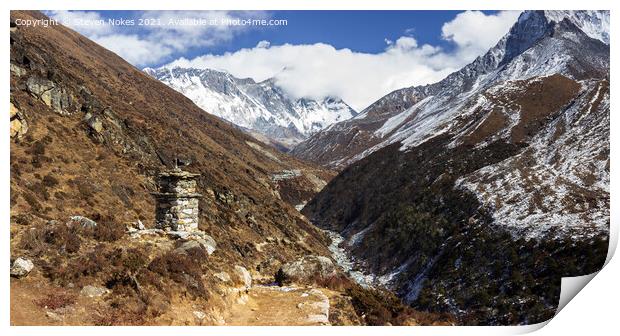 The Khumbu river, Mount Everest, Himalayas, Nepal Print by Steven Nokes