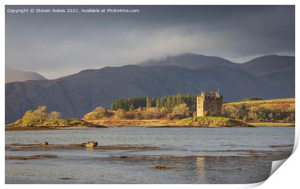 Majestic Castle Overlooking Serene Loch Print by Steven Nokes