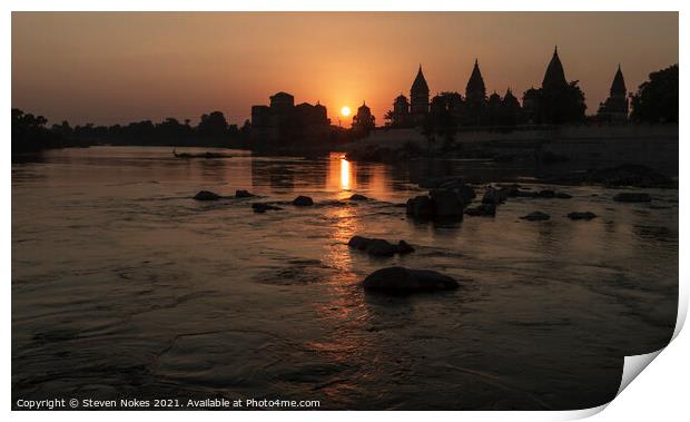 Majestic Orchha Sunset Print by Steven Nokes
