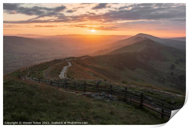 Majestic Sunrise Over The Great Ridge Print by Steven Nokes