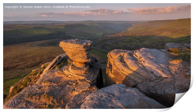 Majestic Summer Sunset on Kinder Scout Print by Steven Nokes