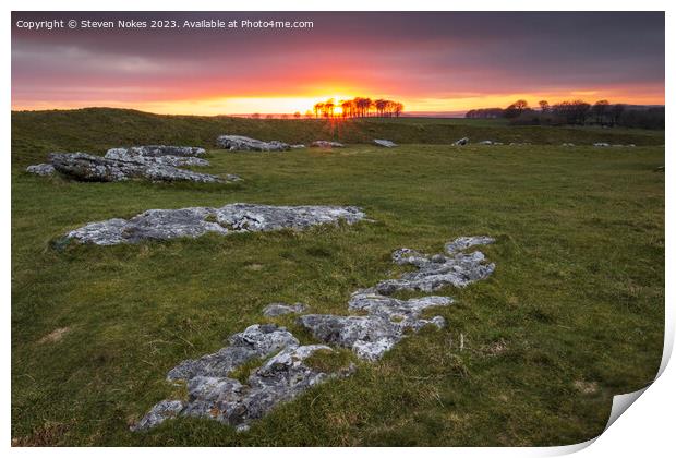 Tranquility at Arbor Low Print by Steven Nokes