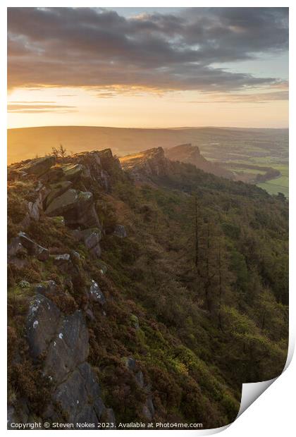 Majestic Sunrise over Roaches Print by Steven Nokes