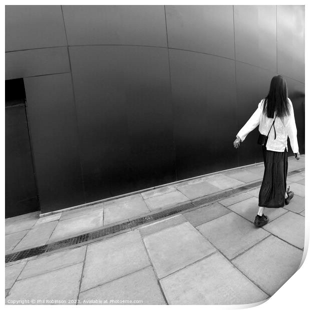 Red skirt, in black and white Print by Phil Robinson