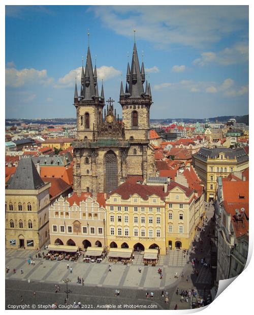 Prague Old Town Square Print by Stephen Coughlan