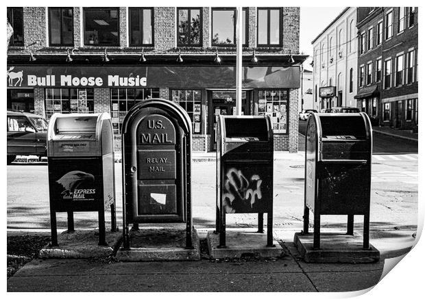 Mail Boxes, Congress Street Print by Gerry Walden LRPS