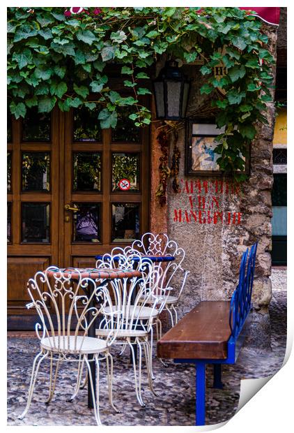 Malcesine Cafe Print by Gerry Walden LRPS