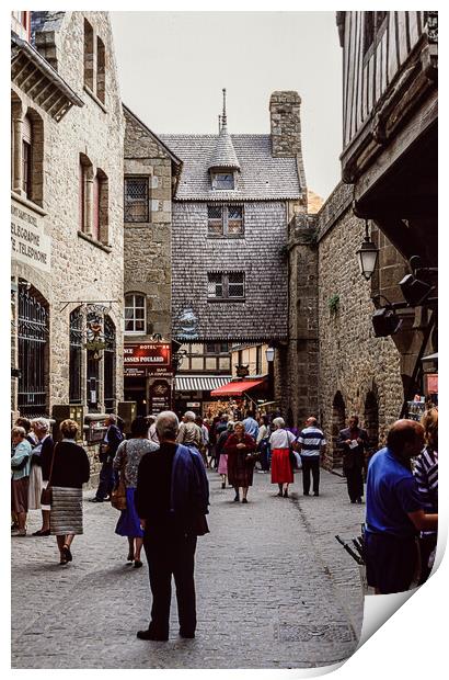 Street Scene, Mont St. Michel Print by Gerry Walden LRPS