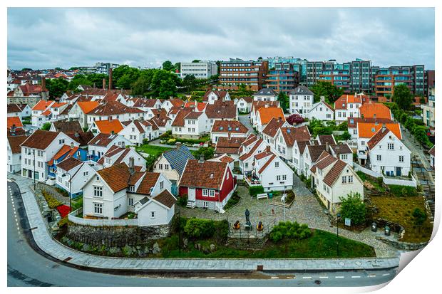 Old Town, Stavanger Print by Gerry Walden LRPS