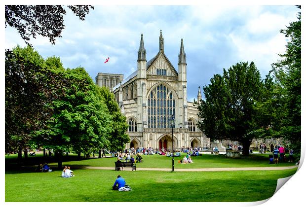 Winchester Cathedral Print by Gerry Walden LRPS