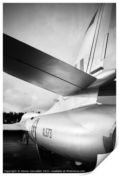 Tail of Hawker Hunter Print by Simon Connellan