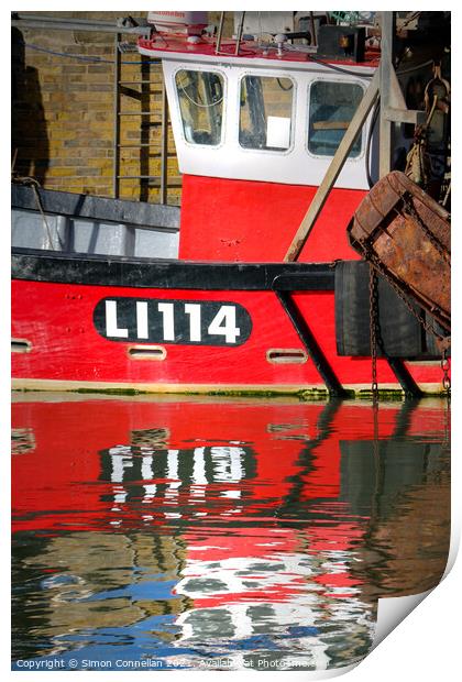 LI114, Fishing Boat Whitstable Print by Simon Connellan