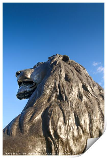 Landseer Lions, Trafalgar Square Print by Simon Connellan