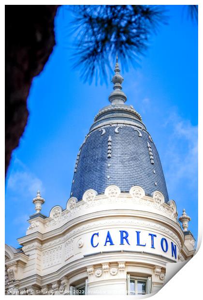 Carlton Hotel, Cannes  Print by Simon Connellan