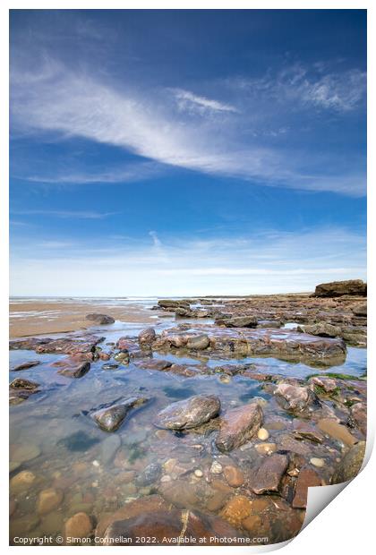 Rock Pools of Kenfig Print by Simon Connellan